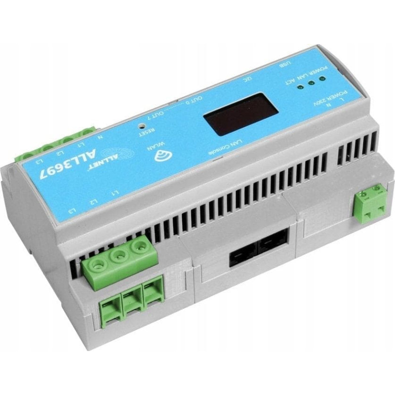 Allnet ALLNET MSR Powermeter Zentrale ALL3697-32A 32A 3phasig inkl. S0 (opt.) & Induktion & 2 Sensor Ports für IP Gebäude Automation