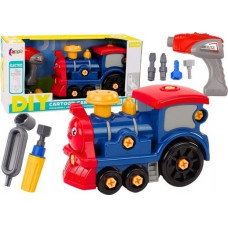 Leantoys Lokomotywa Do Skręcania Kreskówkowa DIY Granatowa