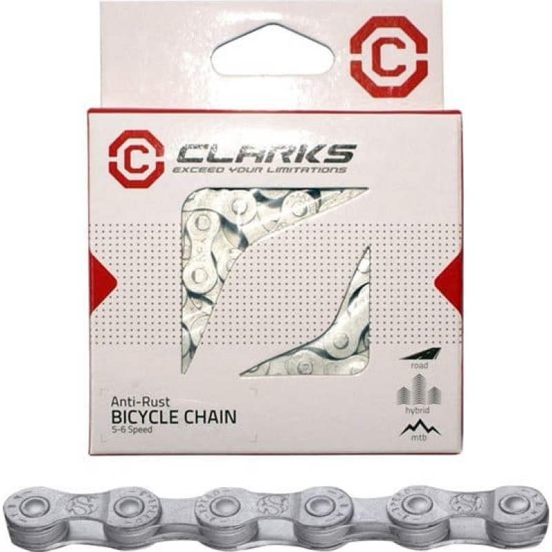 Clarks Łańcuch rowerowy CLARKS C10AR, 10-rzędowy, 116 ogniw, 1/2