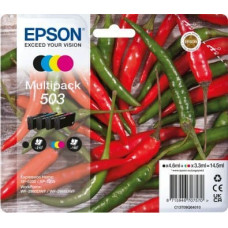 Epson Tusz Epson Epson 503 Multipack - 4er-Pack - Schwarz, Gelb, Cyan, Magenta - original - Blister mit RF- / akustischem Alarmsignal - Tintenpatrone - fur Expression Home XP-5200, XP-5205, WorkForce WF-2960DWF, WF-2965DWF