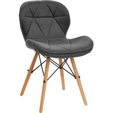 Activeshop 4Rico Krzesło skandynawskie QS-186 aksamit szare
