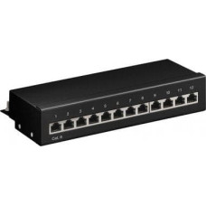 Triton CAT 6 panel krosowy mini/biurkowy, 12 portów - Wersja kolorystyczna Czarny