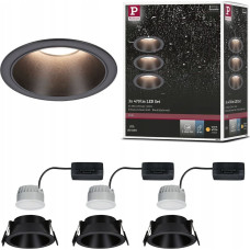 Paulmann Oprawa do wbudowania EBL COLE SET COIN 3-STEP DIM  zestaw 3x6W 3x470lm 2700K IP44 230V czarny matowy / aluminium