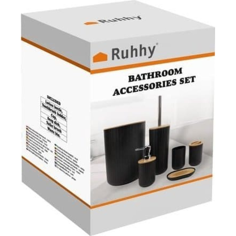 Ruhhy Zestaw akcesoriów łazienkowych - czarny Ruhhy24636