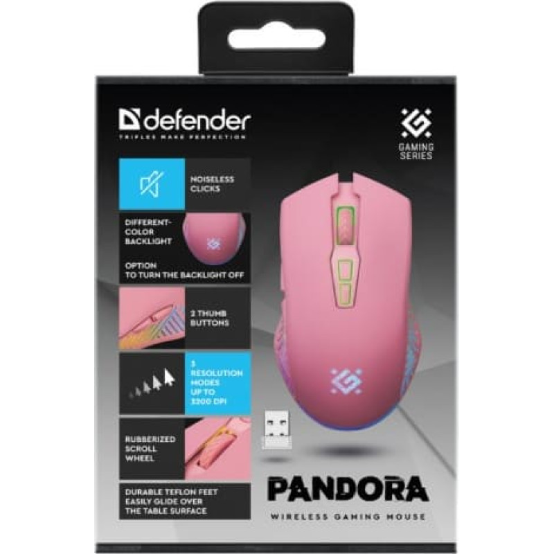 Defender Wireless gaming mouse P ANDORA PINK
