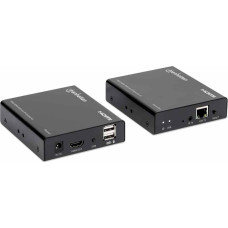 Manhattan MANHATTAN 1080p HDMI KVM over IP Extender Set HDMI mit 1080p60Hz bis zu 120 m �ber ein Cat6-Netzwerkkabel oder IP-f�higes Netzwerk