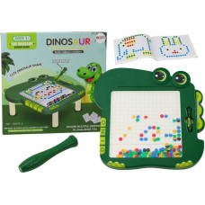Leantoys Tablica Magnetyczna Edukacyjna Dinozaur Pad Układanka Zielona Koraliki