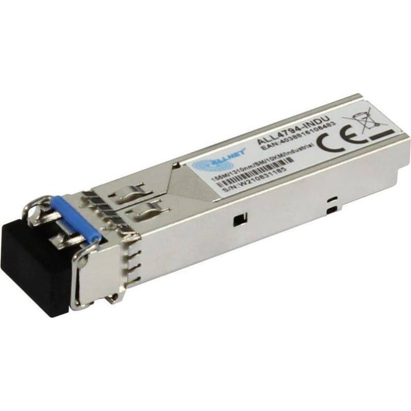 Allnet ALLNET Switch Modul ALL4794-INDU SFP(Mini-GBIC), 100Mbit, FX/LC, 10Km, singlemode, Industrial -40/+85 Grad,