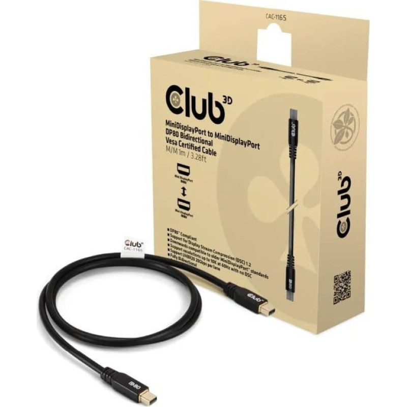 Club 3D Kabel Club 3D Club3D Kabel   MiniDP 2.1 <-> MiniDP 2.1    1m 10K60Hz St/St retail