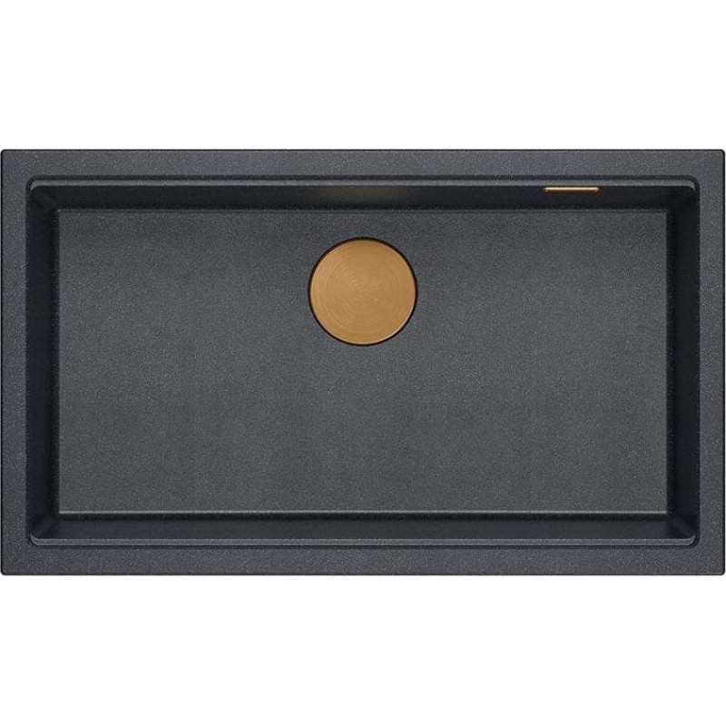 Graniteq Zlewozmywak GraniteQ LOGAN 110 GraniteQ zlewozmywak black diamond 76x44x23,5 cm 1-komorowy wpuszczany z syfonem manualnym miedziany