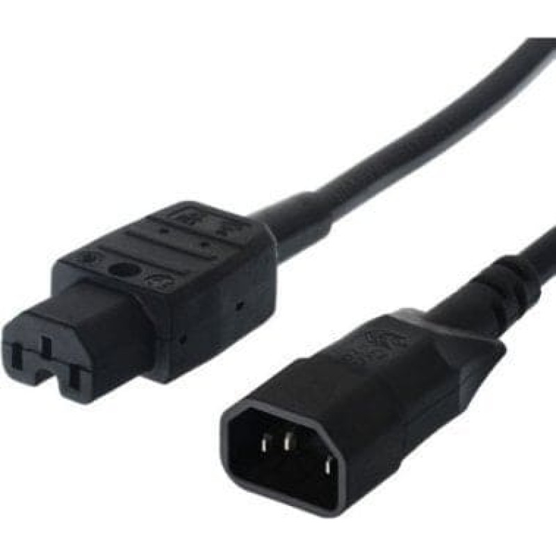 Triton Kabel zasilający TRITON Przewód zasilający BACHMANN, złącze męskie zimnego urządzenia do złącza żeńskiego gorącego urządzenia, IEC320 C14/C15, 1 m
