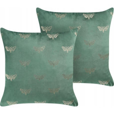 Beliani 2 welurowe poduszki dekoracyjne w motyle 45 x 45 cm zielone YUZURI Lumarko!