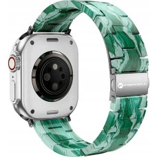 Forcell FORCELL F-DESIGN FA04 pasek żywiczny marmurkowy do APPLE Watch 42 / 44 / 45 / 49 mm zielony