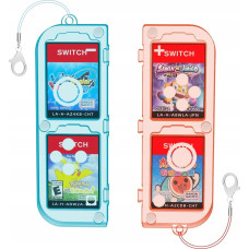 JYS Nintendo Pudełko Etui CASE Futerał Obudowa Box na Karty Gry do Nintendo Switch OLED / Transparentny Niebiesko-Czerwony