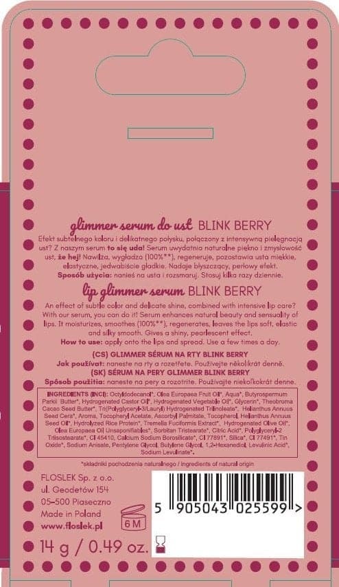 www.iizii.eu: Floslek Glimmer Serum do ust Blink Berry 14 g ART#1207124